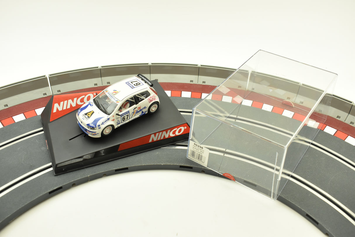 Slot car on a race track section for Ninco 50298