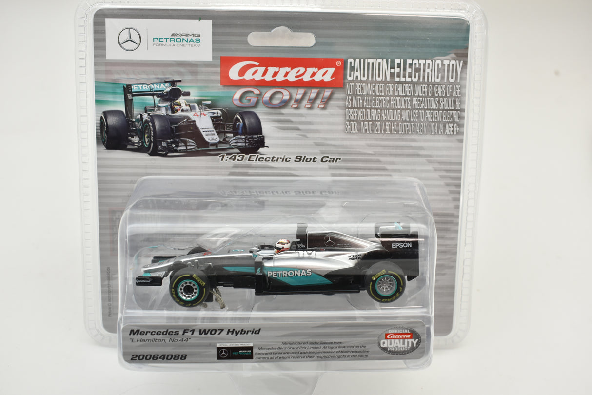 Slot car of a 2006 Mercedes F1 W07 Hybrid race car for Carrera Go 20064088