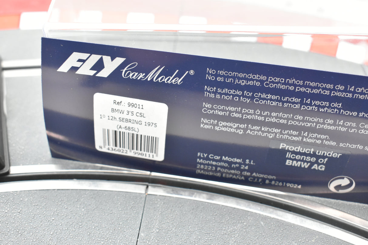 Model car box for BMW 3.5 CSL 1975 race car for Fly Car 99011