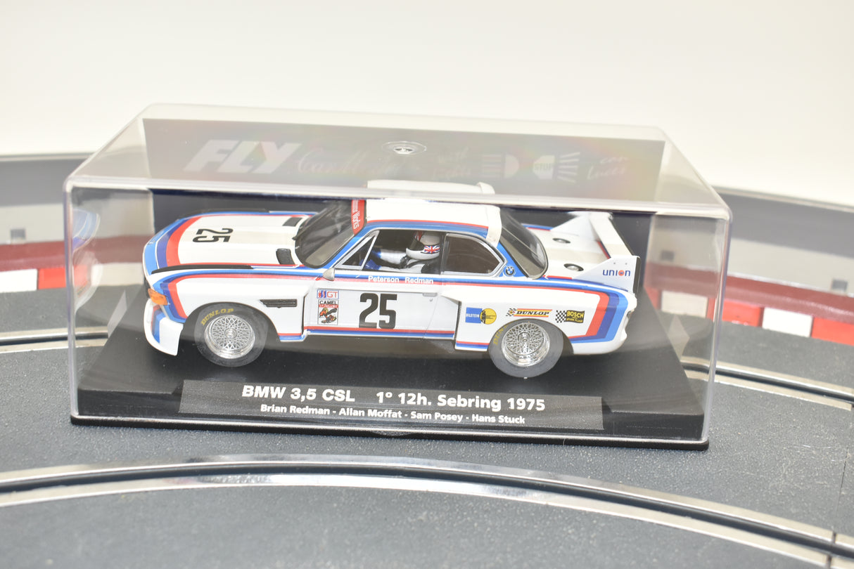 Slot car of a 1975 BMW 3.5 CSL race car for Fly Car 99011