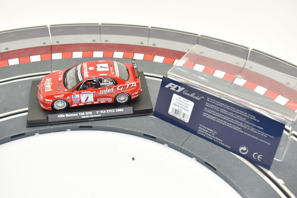 Red Alfa Romeo 156 GTA race car on a track section for Fly Car 88108