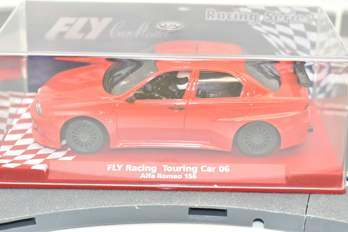 Red slot car of an Alfa Romeo 156 race car for Fly Car 88243