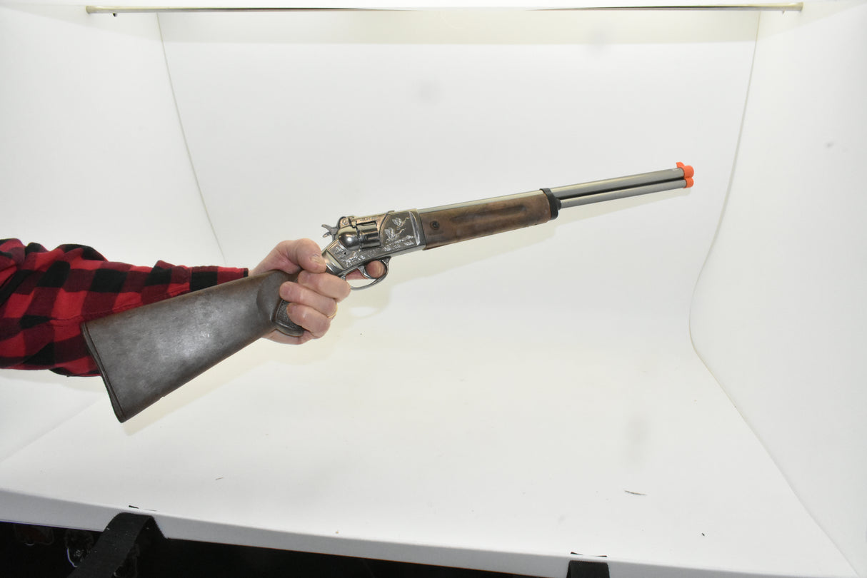 Toy duck rifle with wooden stock and metal barrel for 4732 4732C, side view