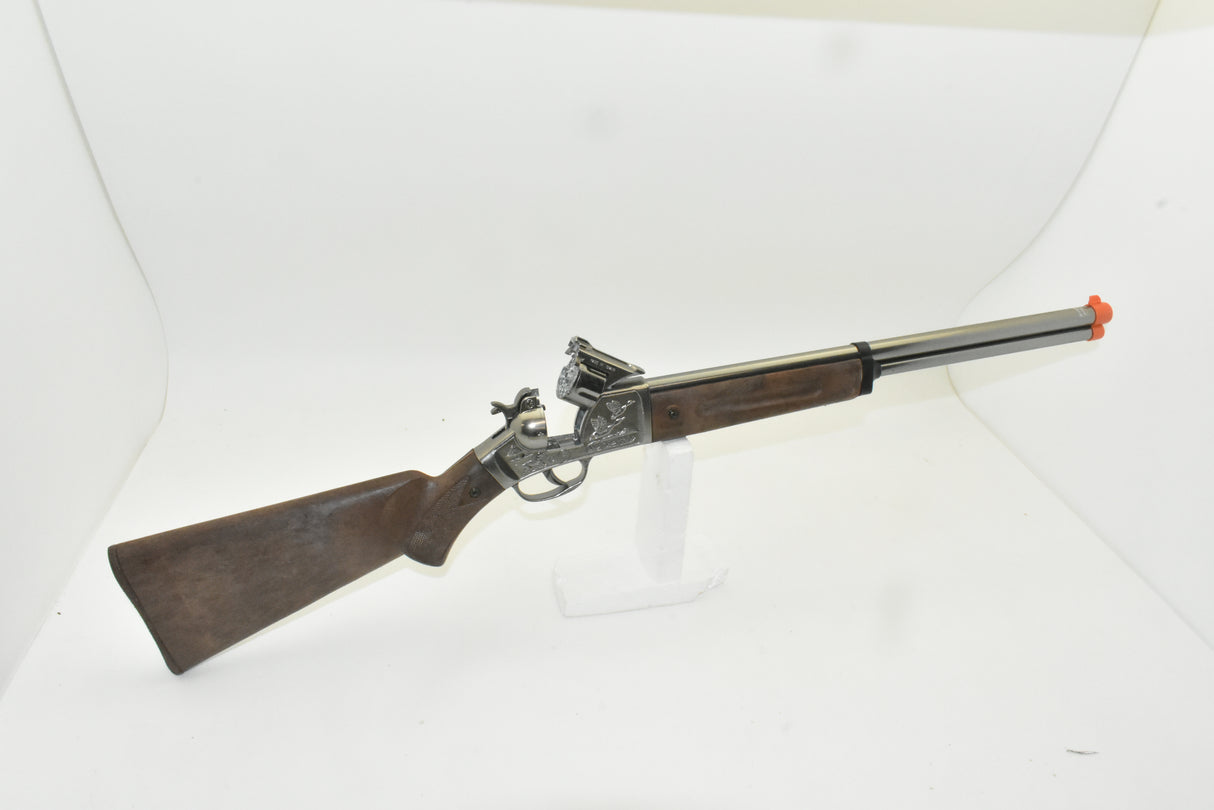 Toy duck rifle with wooden stock and metal barrel for 4732 4732C, rear view