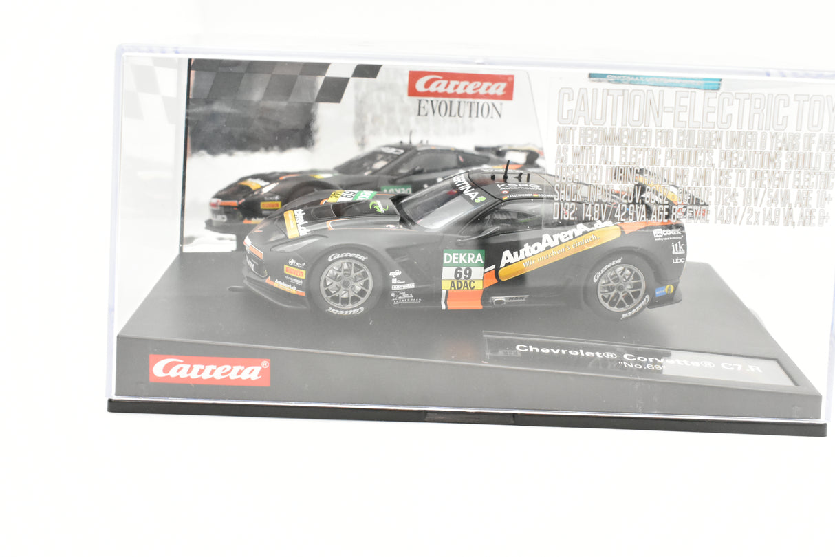 Model car of a Chevrolet Corvette C7.R race car, number 69 for Carrera 27577