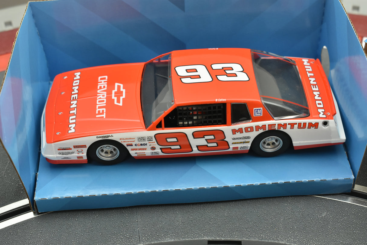 Red and white Chevrolet Monte Carlo race car model with number 93 for Scalextric C3949