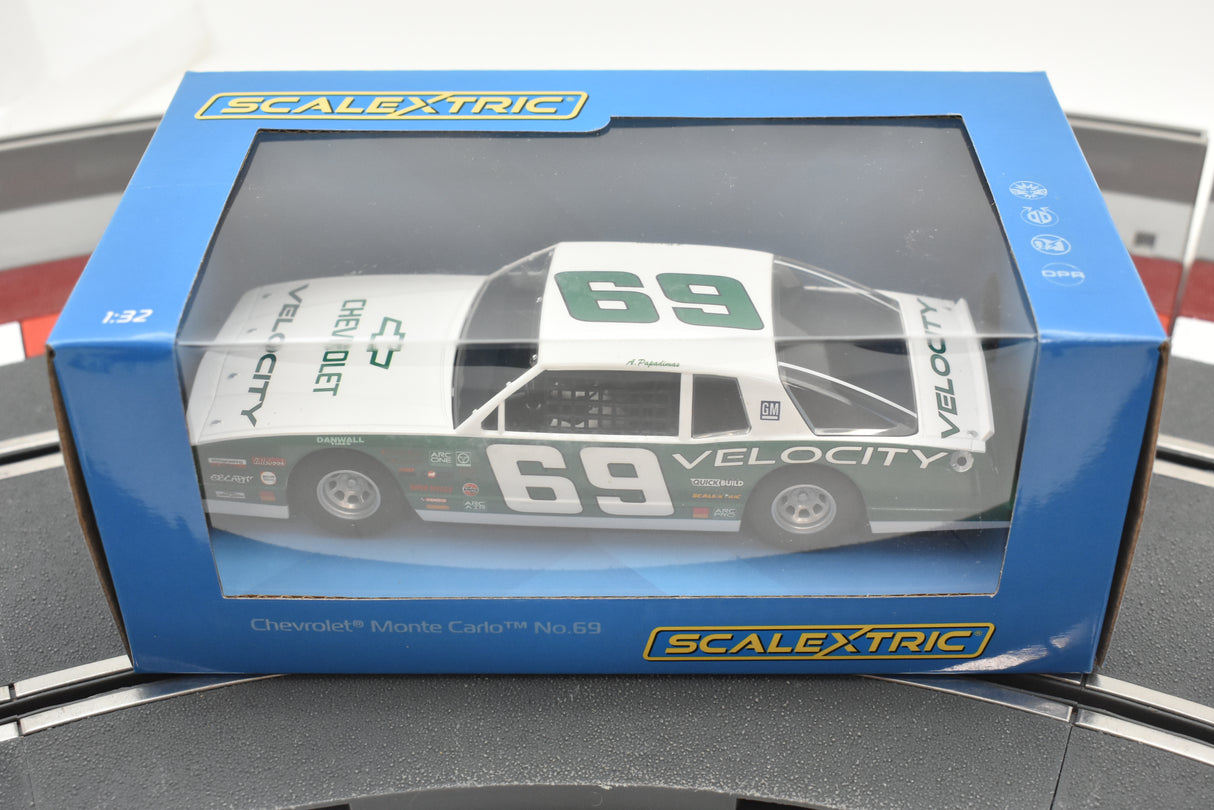 Slot car of a 1986 Chevrolet Monte Carlo, number 69 for Scalextric C3947