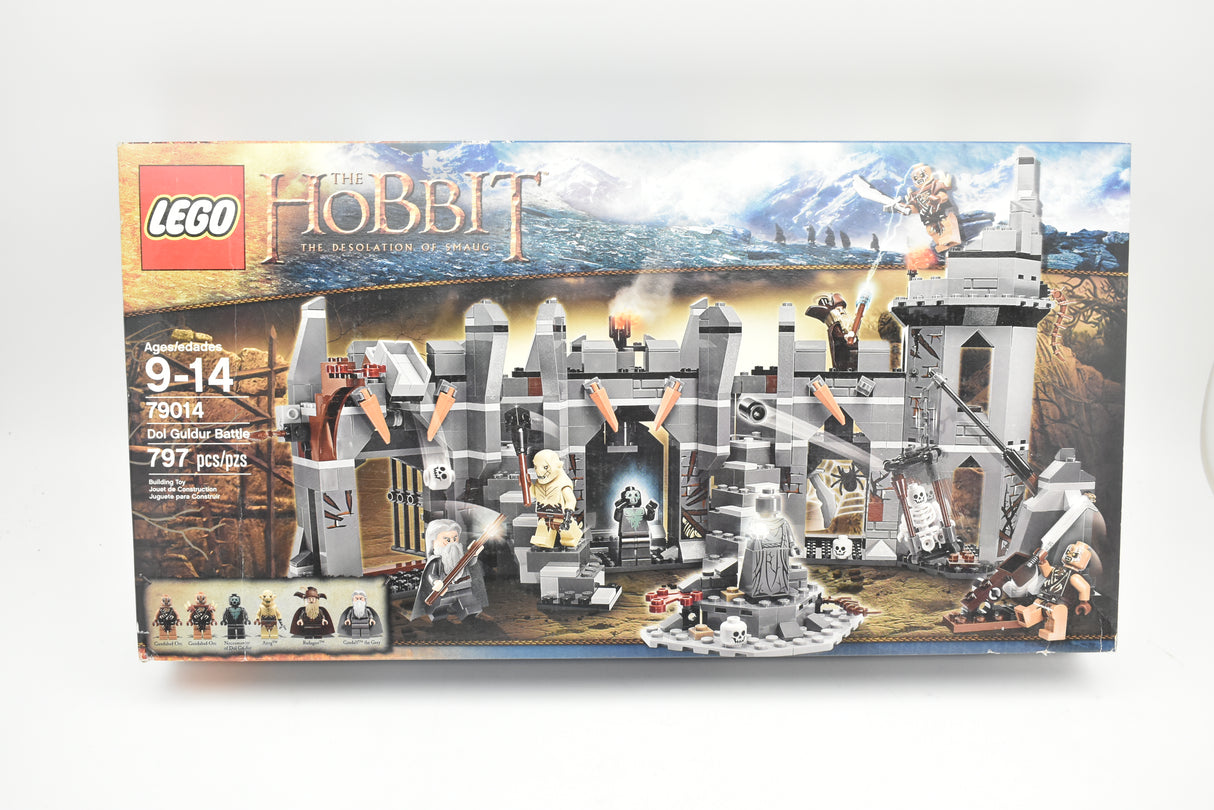 LEGO set box: Dol Guldur Battle, featuring minifigures and castle scene