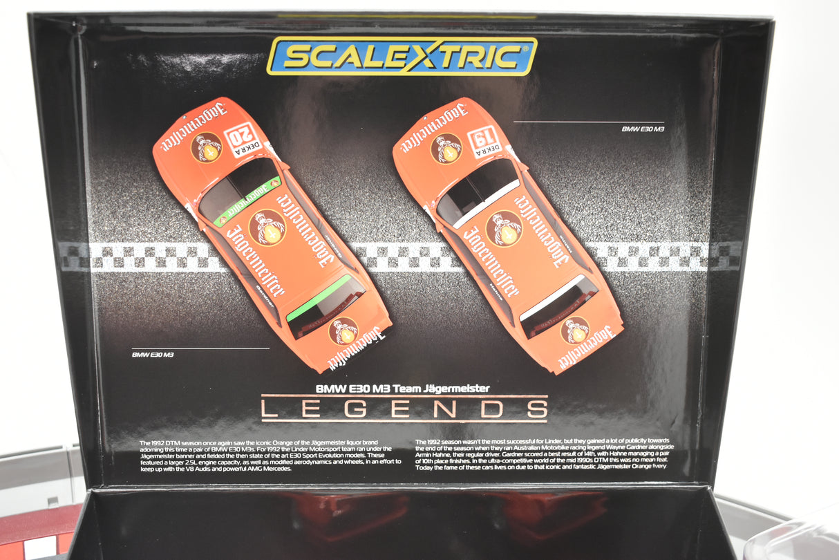 Twin pack of BMW E30 M3 race cars in Jagermeister livery for Scalextric C4110A