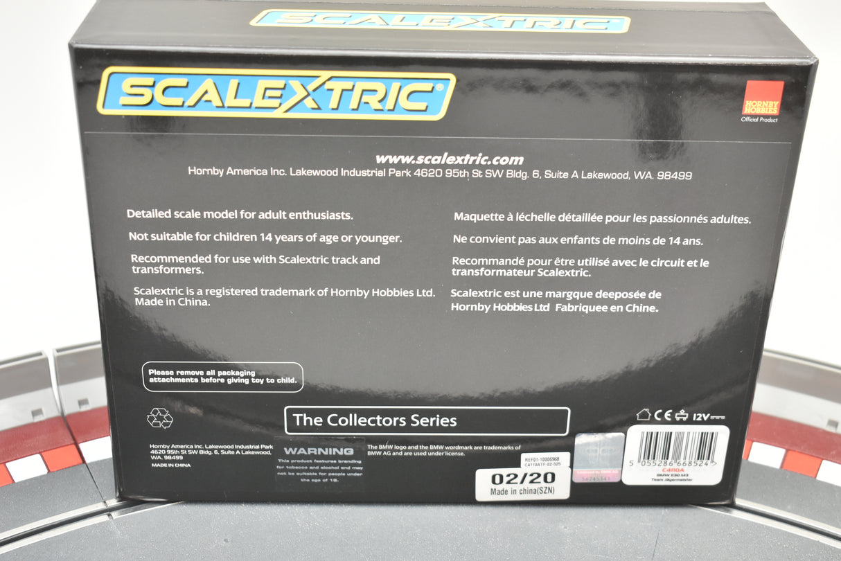 Scalextric BMW E30 M3 model car packaging for C4110A