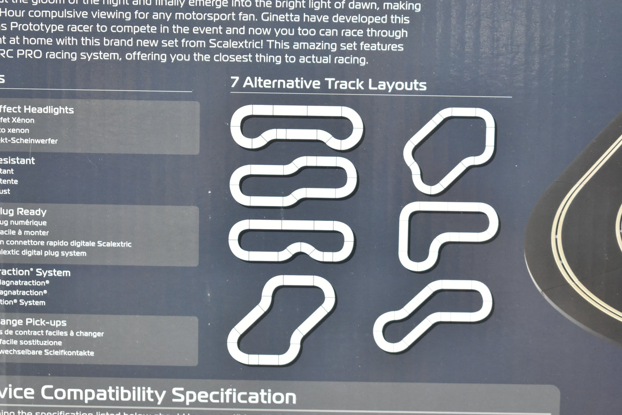 Seven alternative track layouts for race car model sets for Bundle Pack Special C1404T