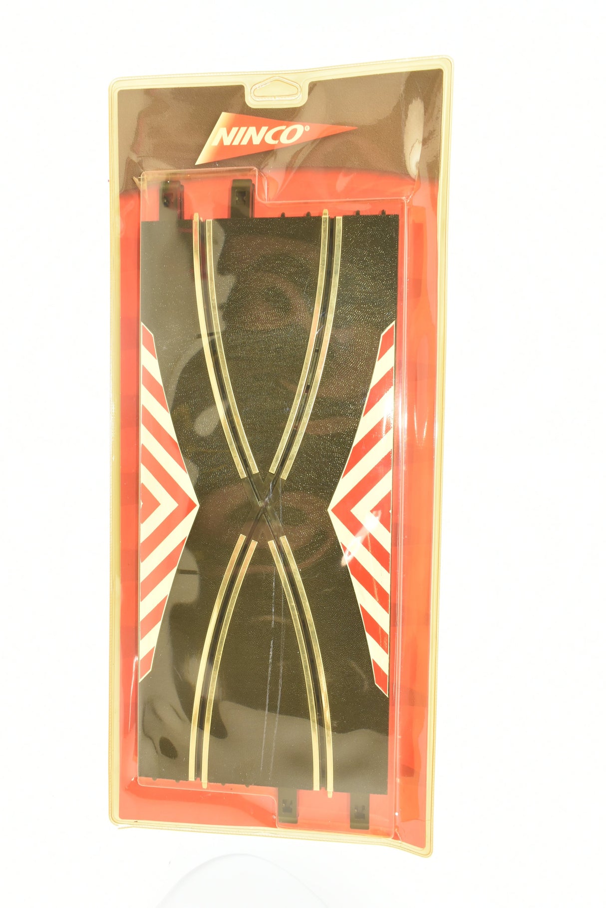 Tramo Cambio Pista "Crossover" track piece, featuring diagonal stripes for Ninco 10111