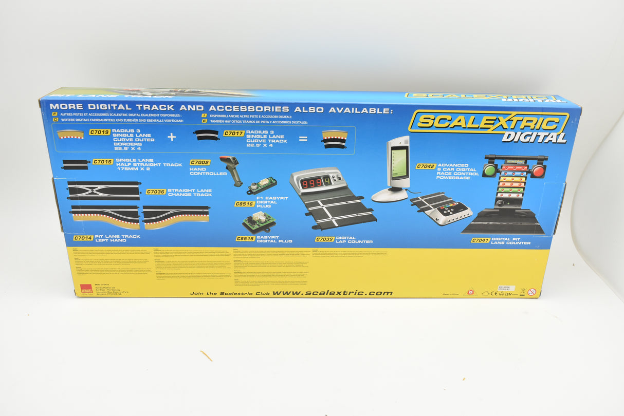 Pit Lane Track (Right Hand) with sensor for model train layout for Scalextric C7015, track view