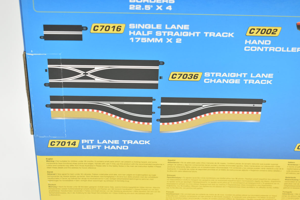 Pit Lane Track (Right Hand) with sensor for model train layout for Scalextric C7015, alternate track view