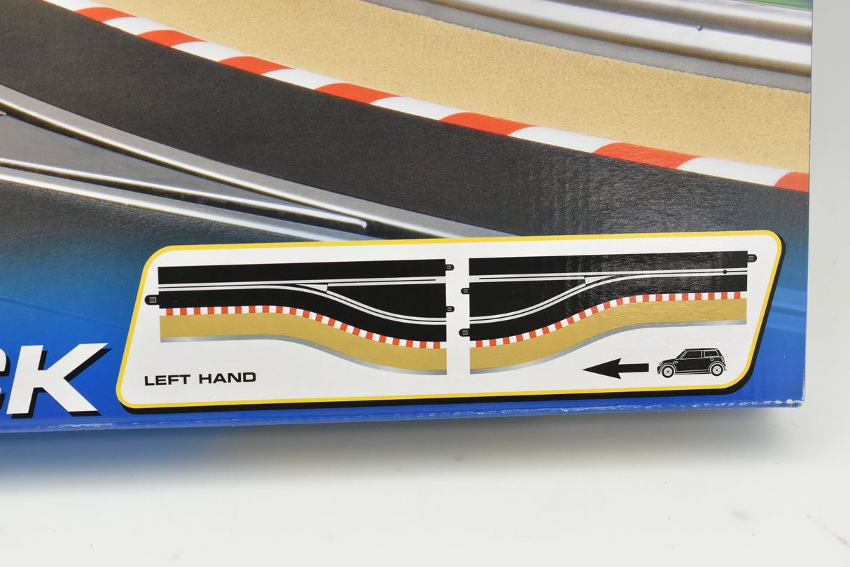 Pit lane track layout for left-hand driving, showing car path for Scalextric C7014
