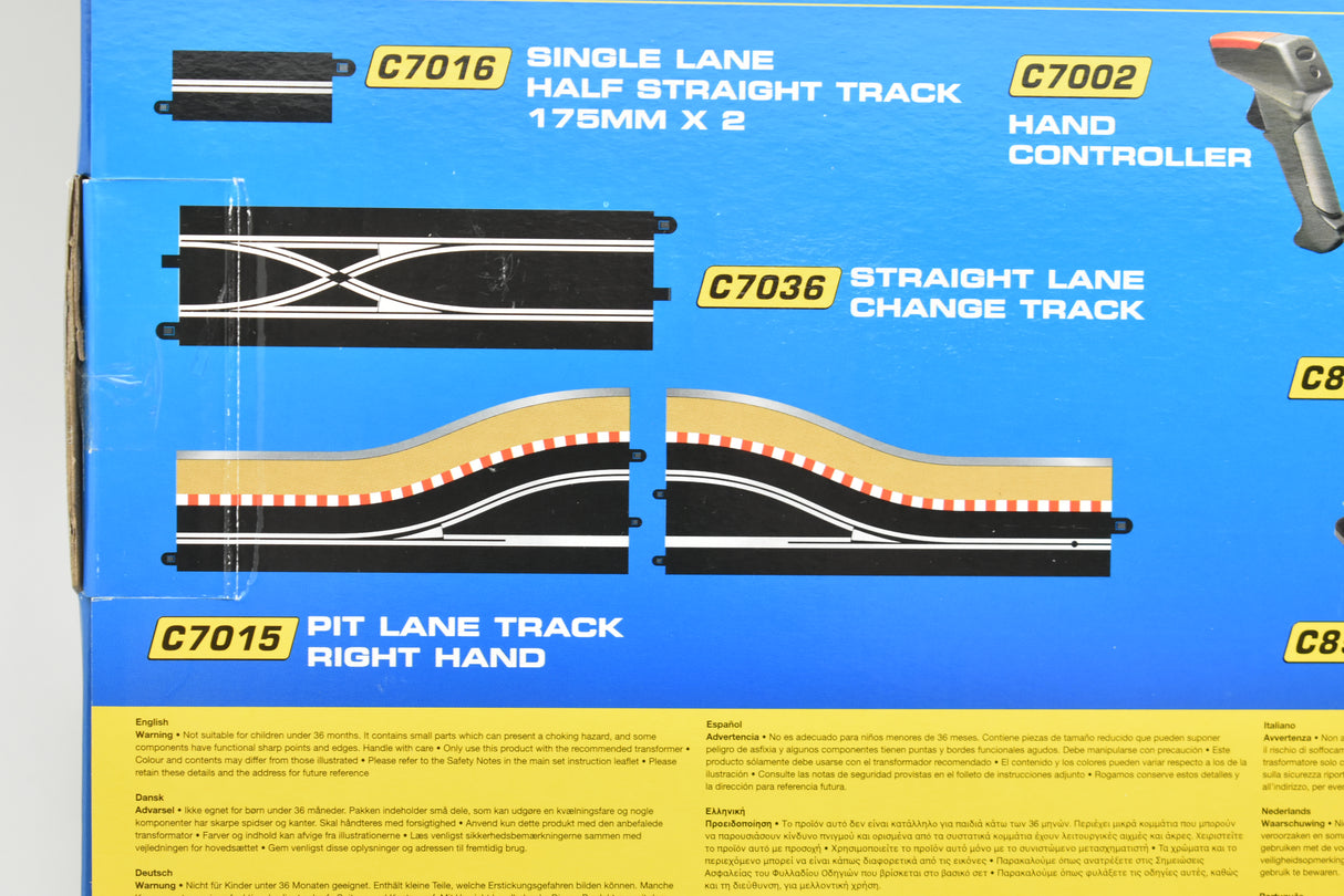 Pit Lane Track (Left Hand) track piece with sensor for model trains for Scalextric C7014