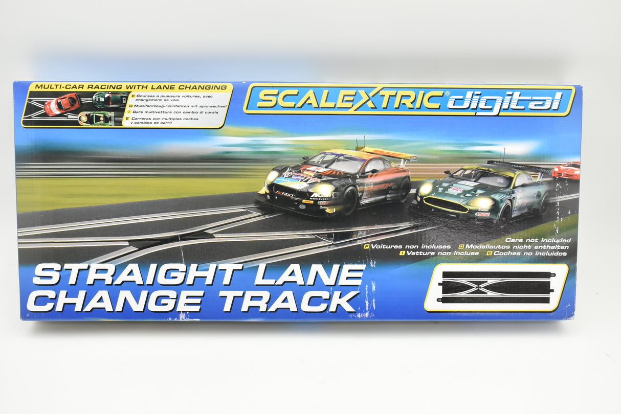 Toy car track set for racing, featuring a straight lane change section for Scalextric C7036