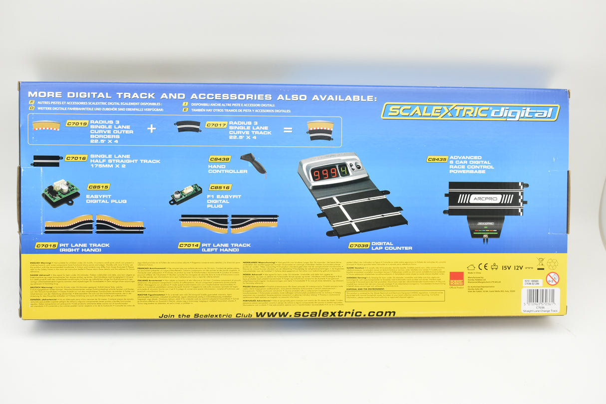 Scalextric straight lane change track accessory for model railways for C7036