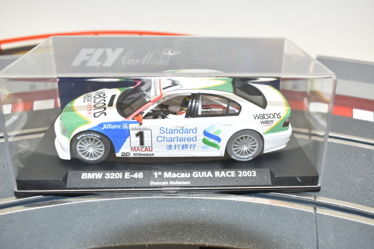 Slot car of a 2003 BMW 320i E-46 race car for Fly Car 88107