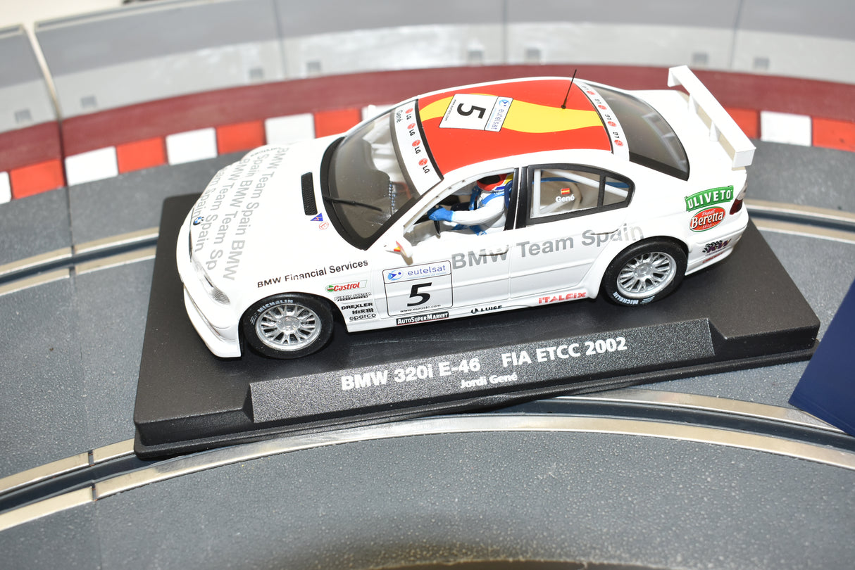 Slot car of a BMW 320i E-46 race car from 2002 for Fly Car ETCC 2002 -J.Gene
