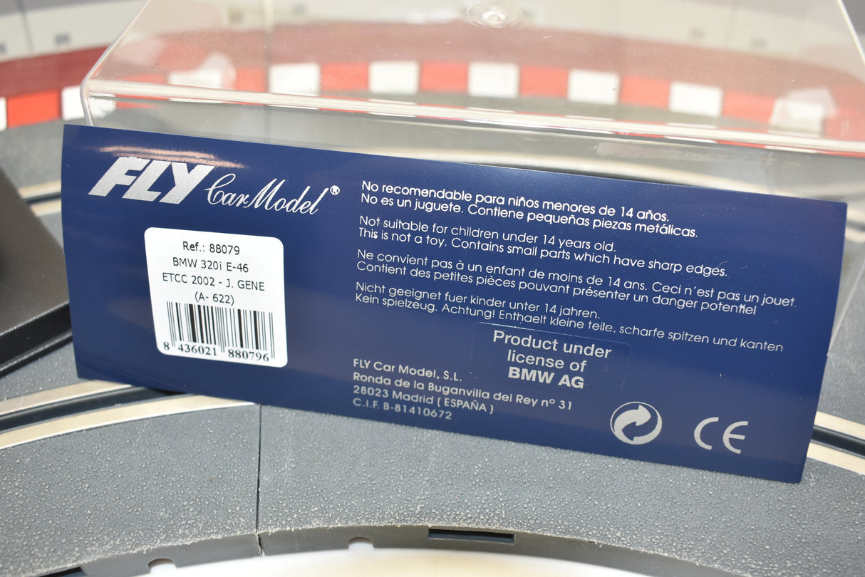 Model car box with safety warnings and product details for Fly Car ETCC 2002 -J.Gene