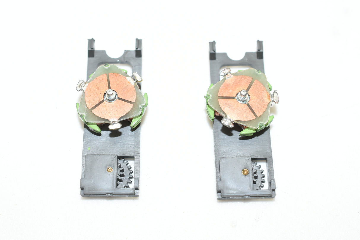 Two green and copper electrical top plate assemblies for Aurora AFX for 1750-061