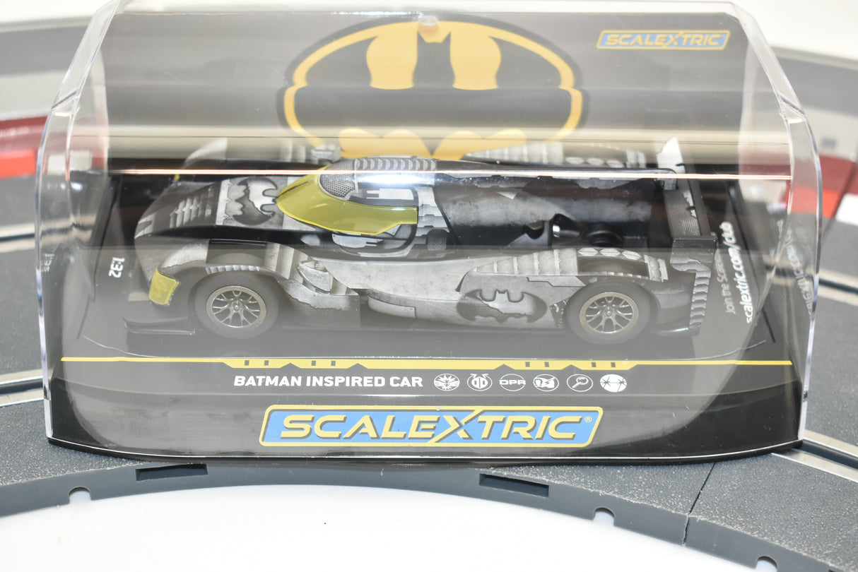 Slot car Batman car in clear plastic packaging for Scalextric C4140