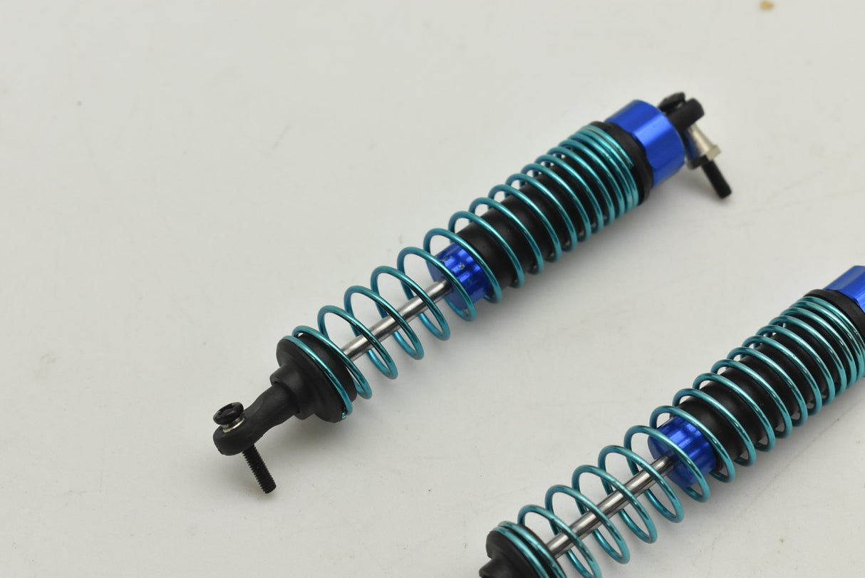 Two oil-filled shock absorbers with blue caps and coiled springs for IMEX IMX18051