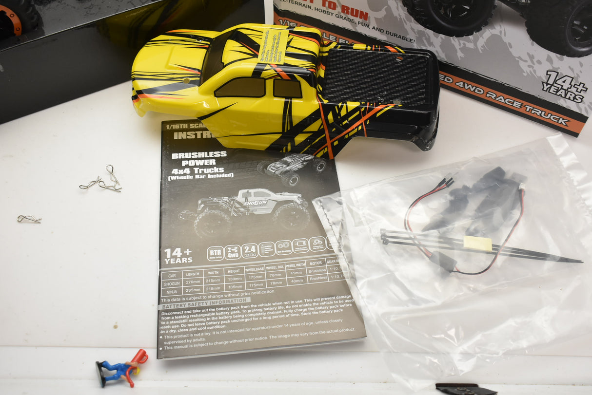 Yellow and black monster truck with black wheels and yellow accents for Blue/Yellow IMX19015
