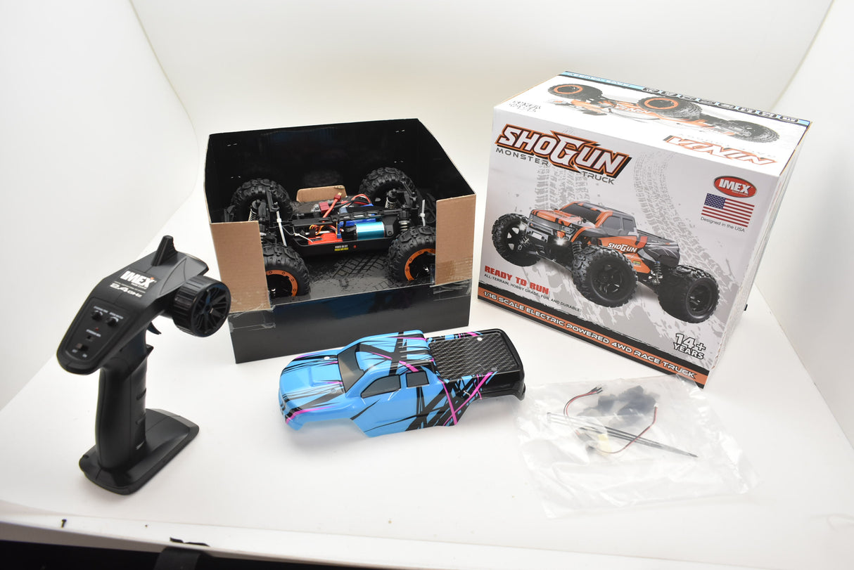 Remote control monster truck kit with chassis and wheels for Blue/Yellow IMX19015