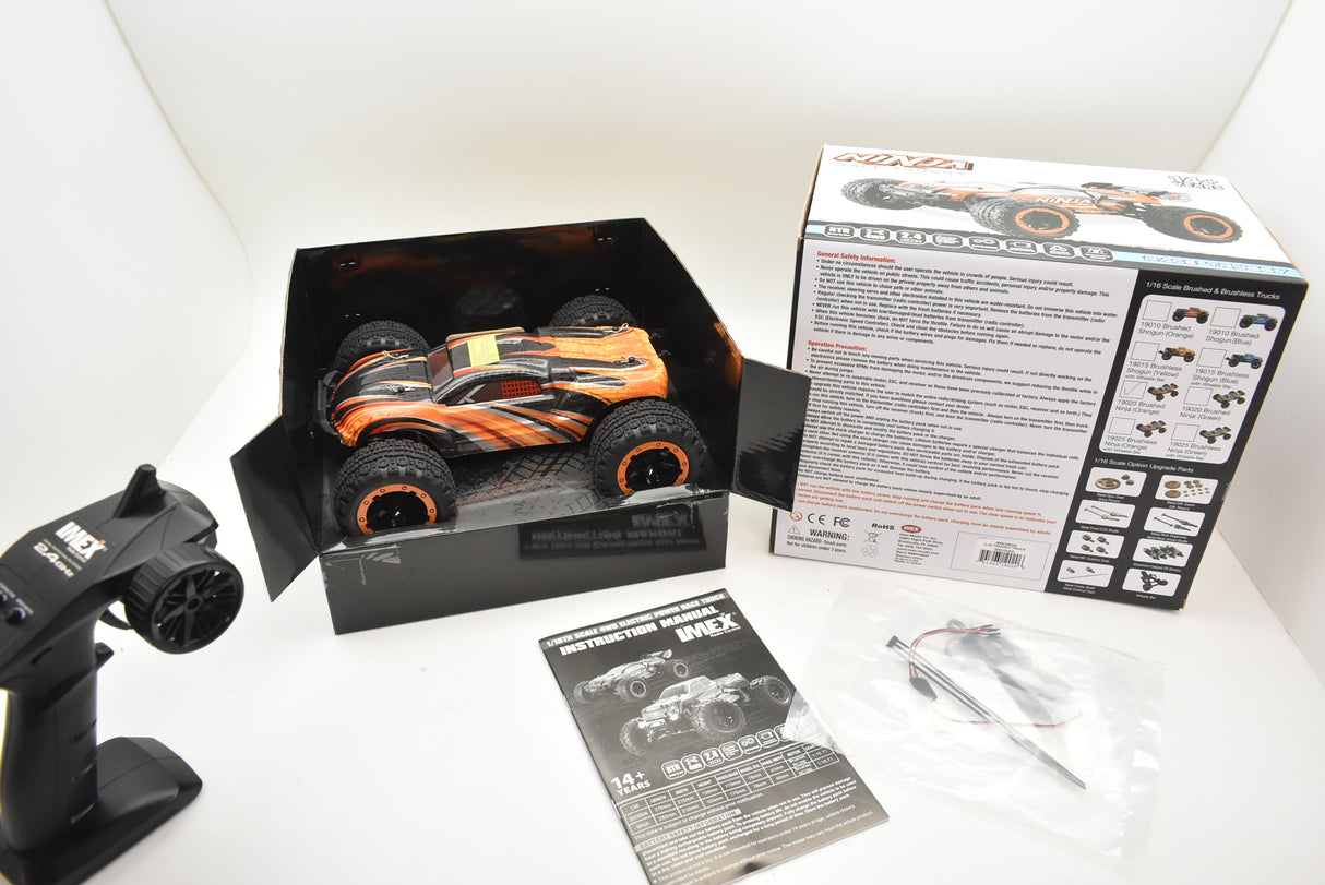 Orange and green monster truck remote control car kit with accessories for ORANGE/GREEN IMX19025, parts view, product view 36