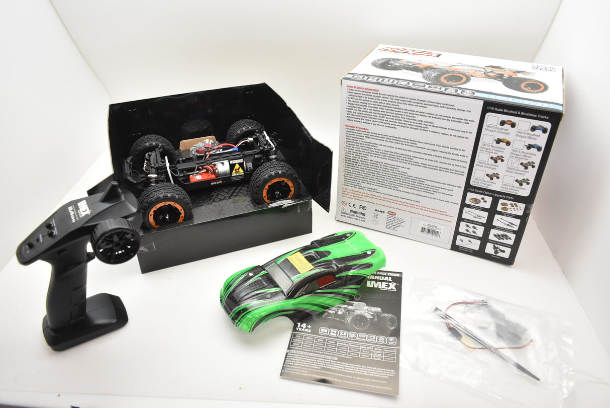 Remote control monster truck kit with box and accessories for ORANGE/GREEN IMX19025, package view, product view 18