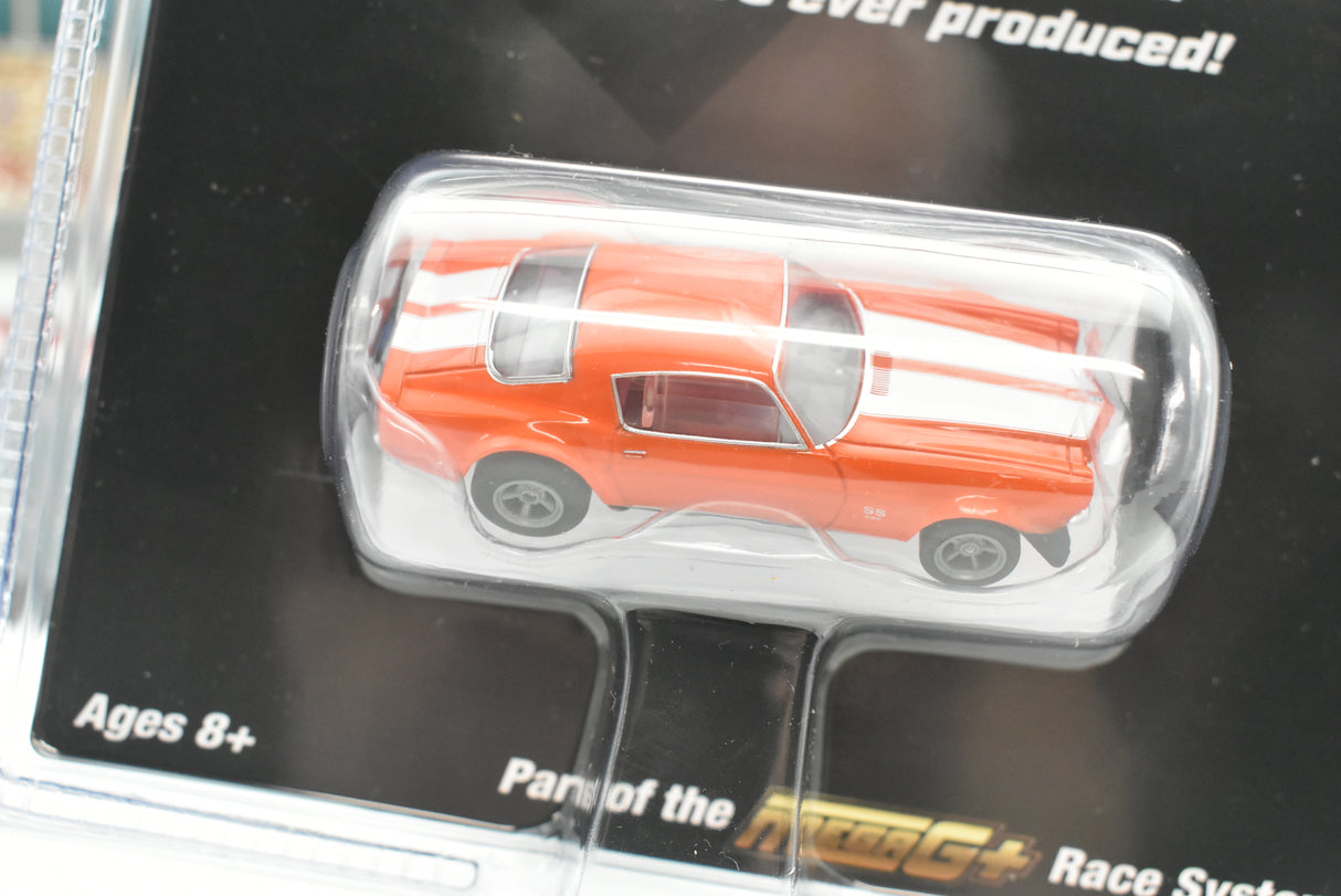 Orange Camaro slot car in clear plastic packaging for AFX/Racemasters 22027 / 21005