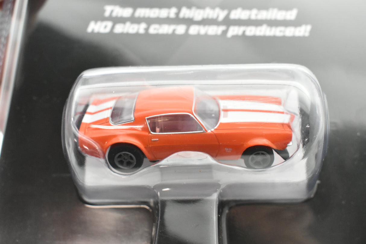 Orange Camaro SS396 slot car in blister packaging for AFX/Racemasters 22027 / 21005