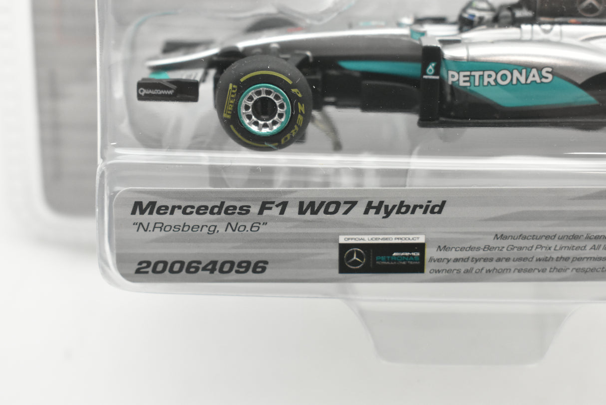 2006 Mercedes F1 W07 Hybrid race car model with N. Rosberg livery for Carrera Go 20064096