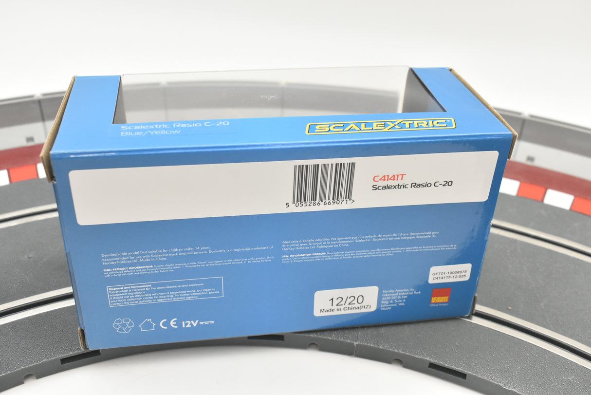 Boxed model train set, Scalextric Rasio C-20, blue and yellow for C4141T