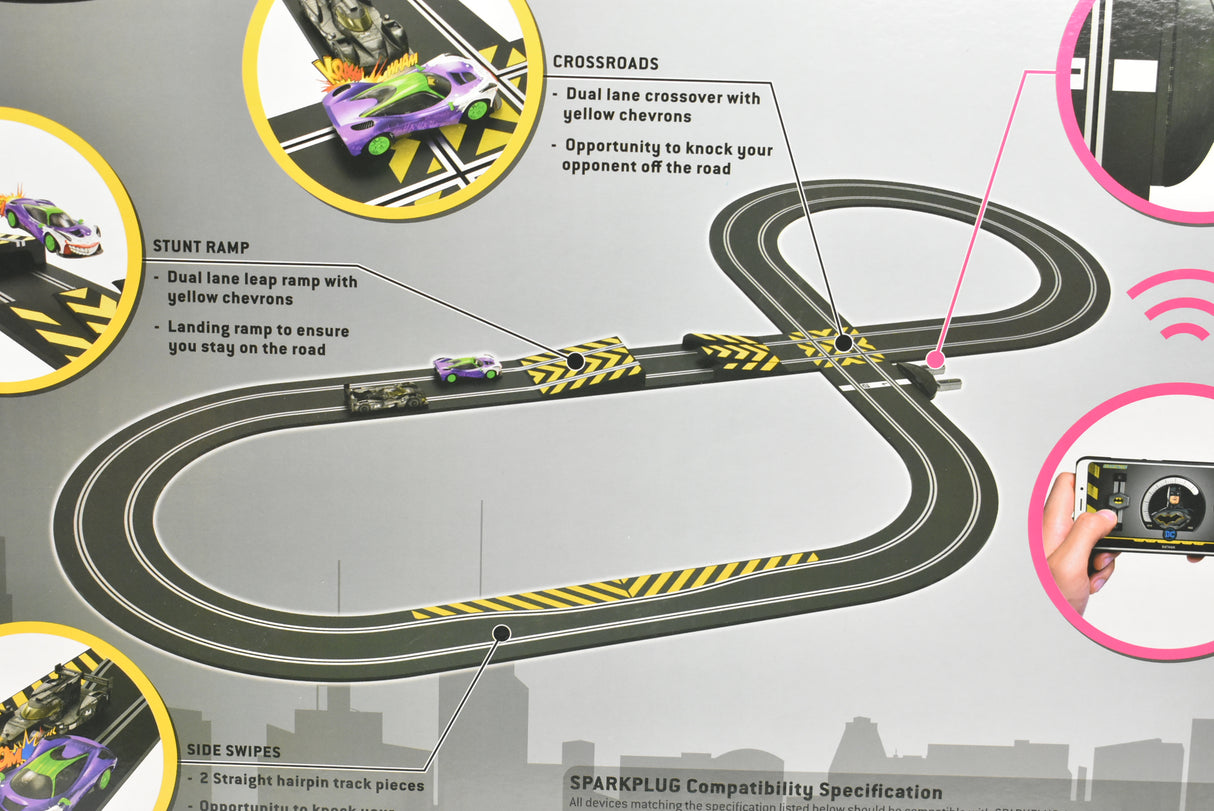 Track layout diagram showing various track pieces and connection points for Scalextric C415