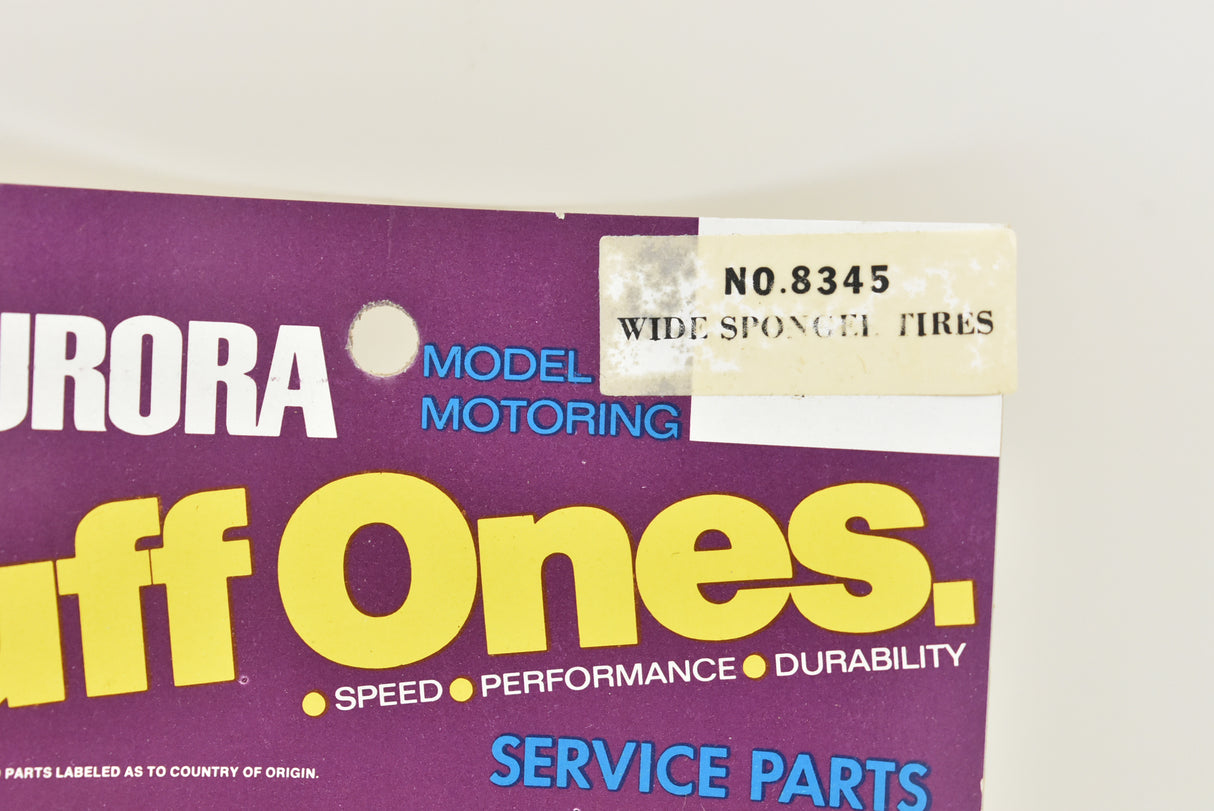 Tuff Ones model train tires, part number 8345, from Aurora Model Motoring for 1 card of 12/Pk