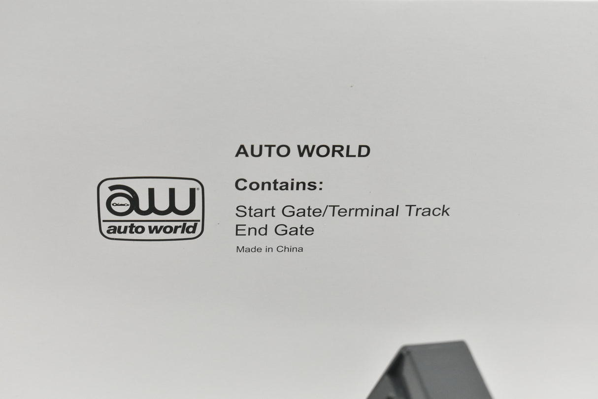 Auto World logo and contents list: Start Gate/Terminal Track, End Gate for Exclusive RS289