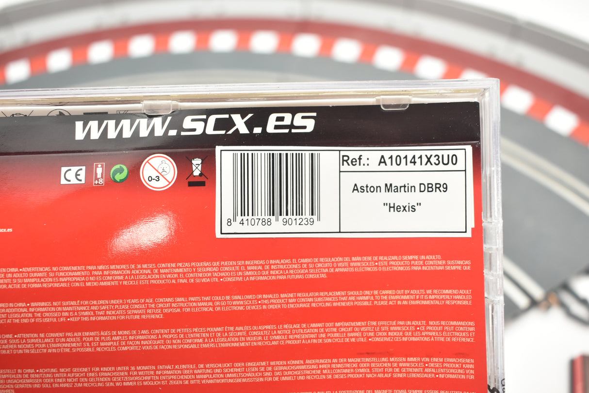 Product box for Aston Martin DBR9 "Hexis" model car for SCX A10141X3U0