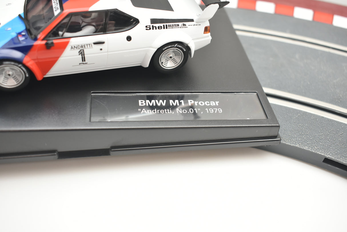 Model car on base plate: BMW M1 Procar "Andretti, No.01", 1979 for Carrera 27560