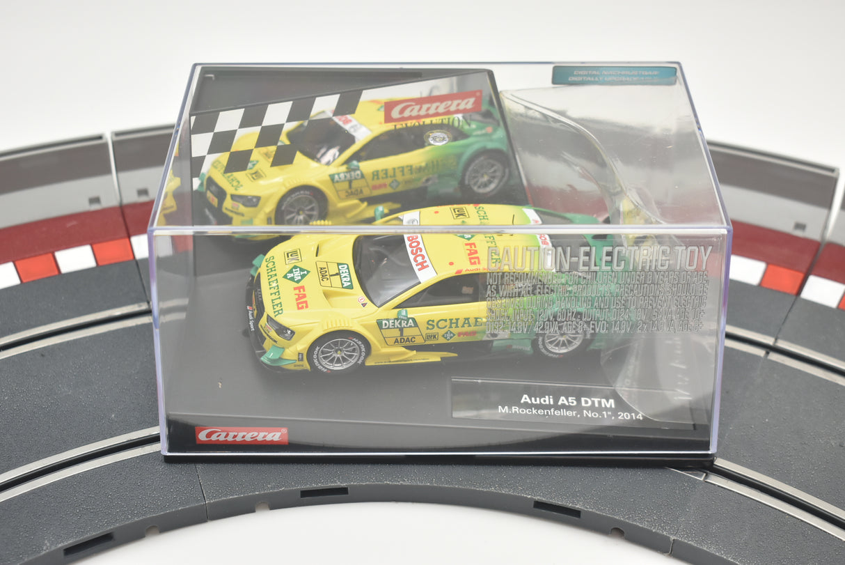 Slot cars: Audi A5 DTM M. Rockenfeller, 2014 race car set for Carrera 274730
