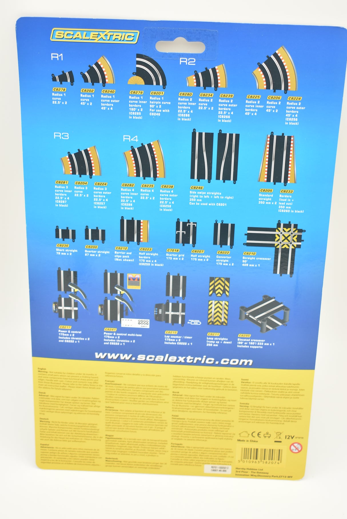 Scalextric track piece: Half Straight 175mm x 2 for C8207