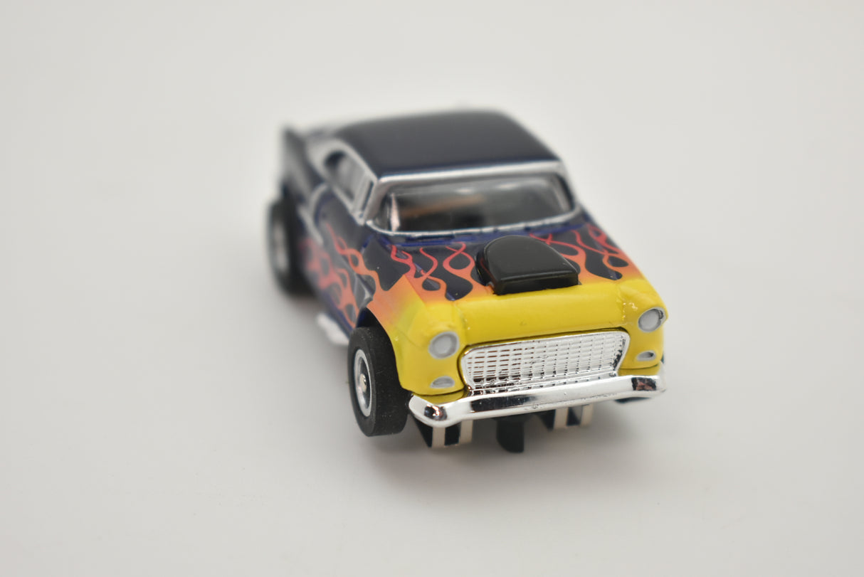 Slot car 1955 Chevy Bel Air with flames, 1:64 scale slot car for Slot Car 1:64 CP7726