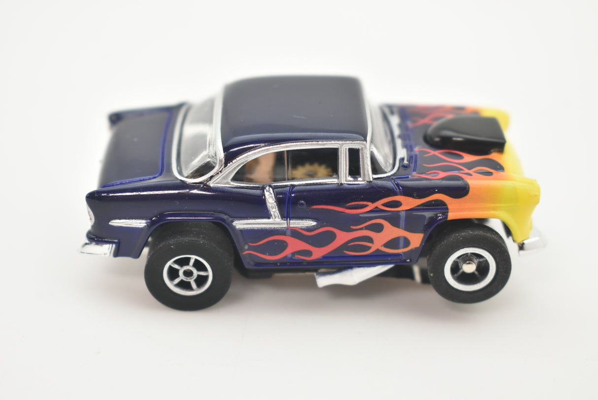 Blue and orange flame slot car Chevy Bel Air slot car for Slot Car 1:64 CP7726