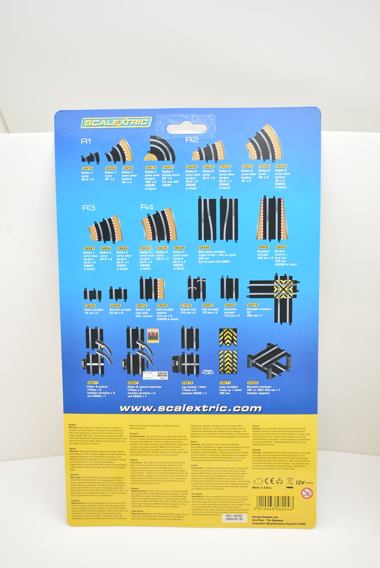 Scalextric track piece: Radius 2 Curve 45º x 2, model C8206
