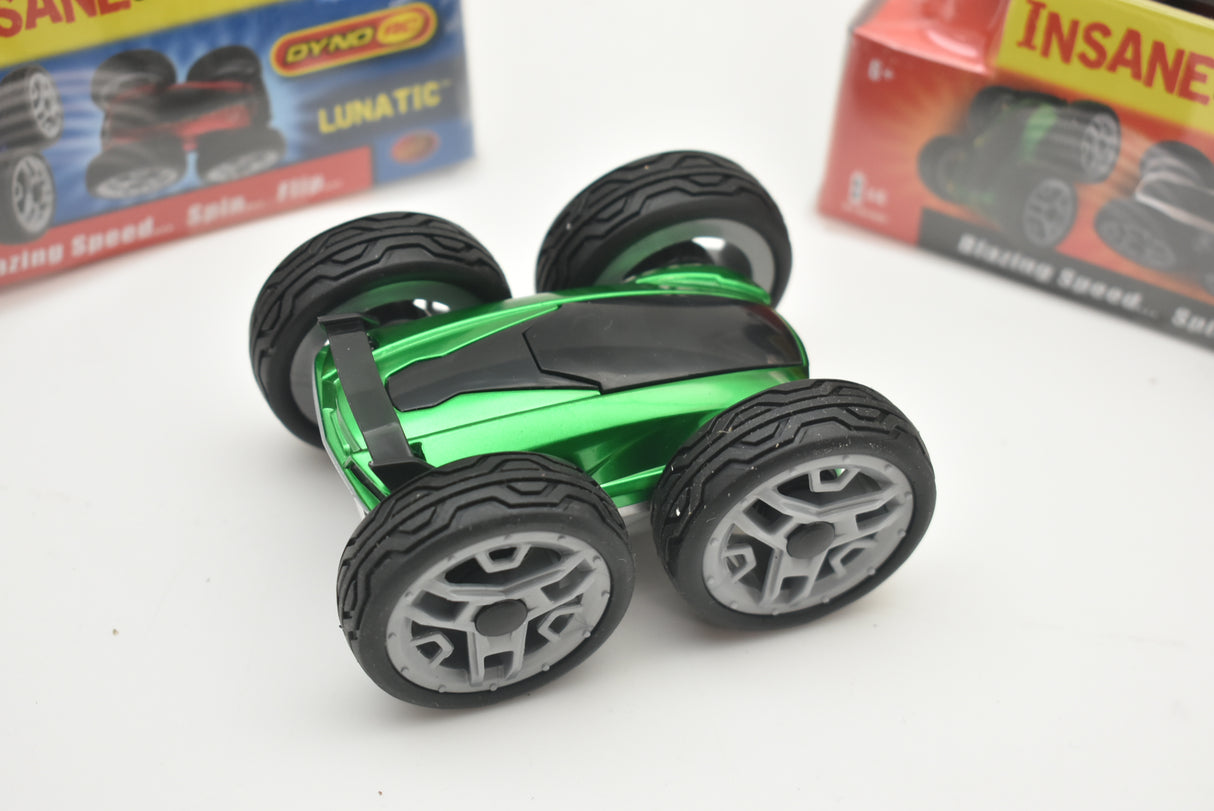 Green remote-controlled stunt car with black wheels for 48000 48000