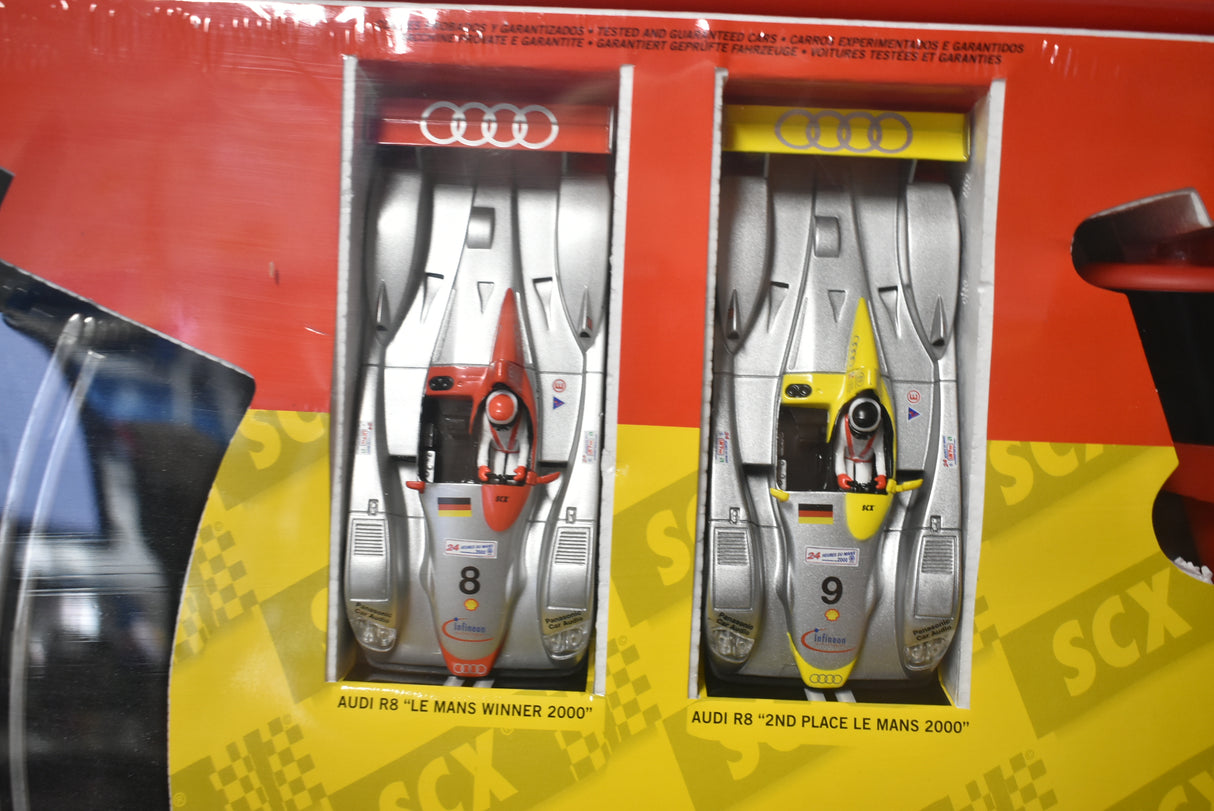 Slot cars: Audi R8 Le Mans winner and 2nd place models for SCX 80500