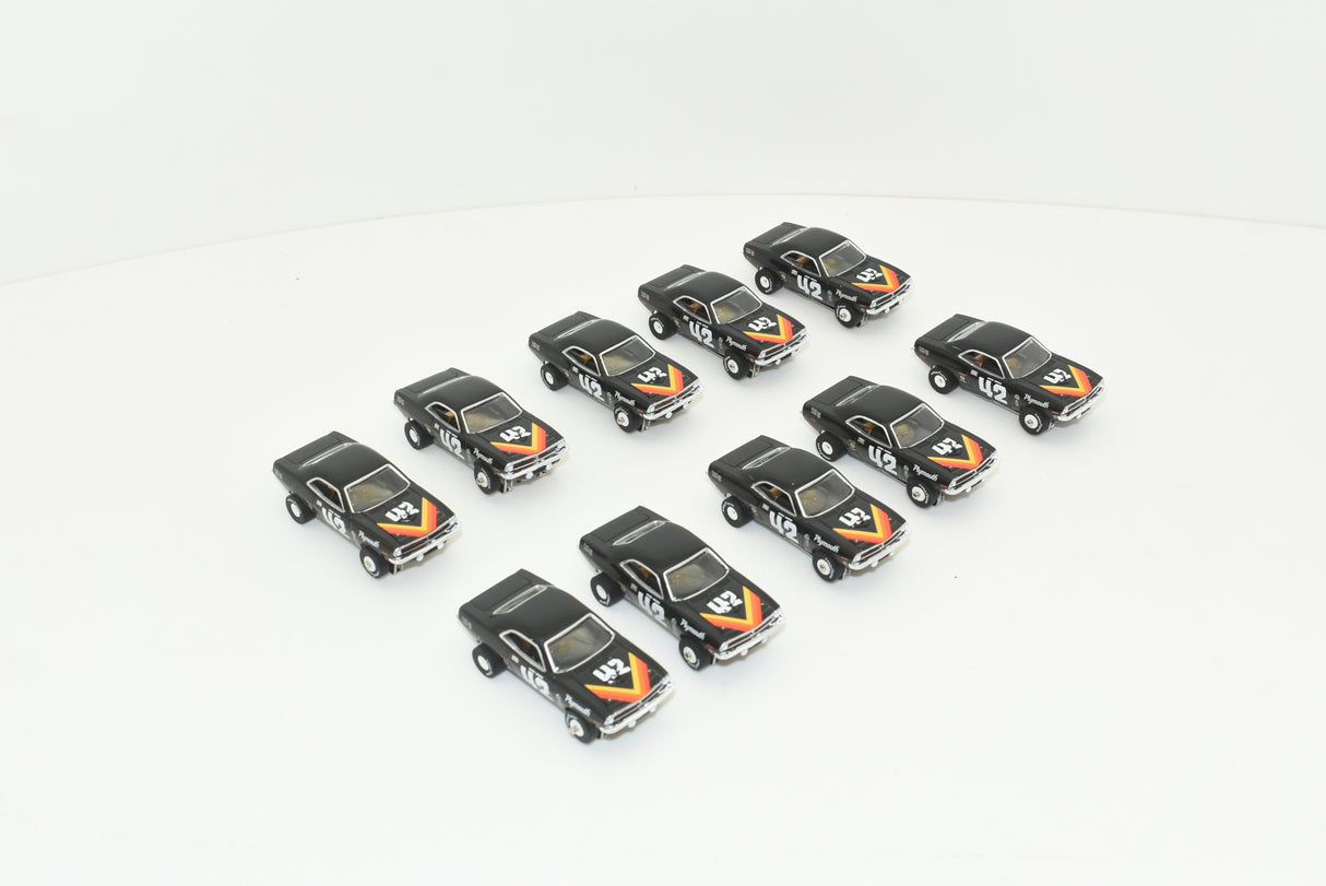 Assortment of 1:64 scale Plymouth 'Cuda slot cars for Slot Car 1:64 SC338