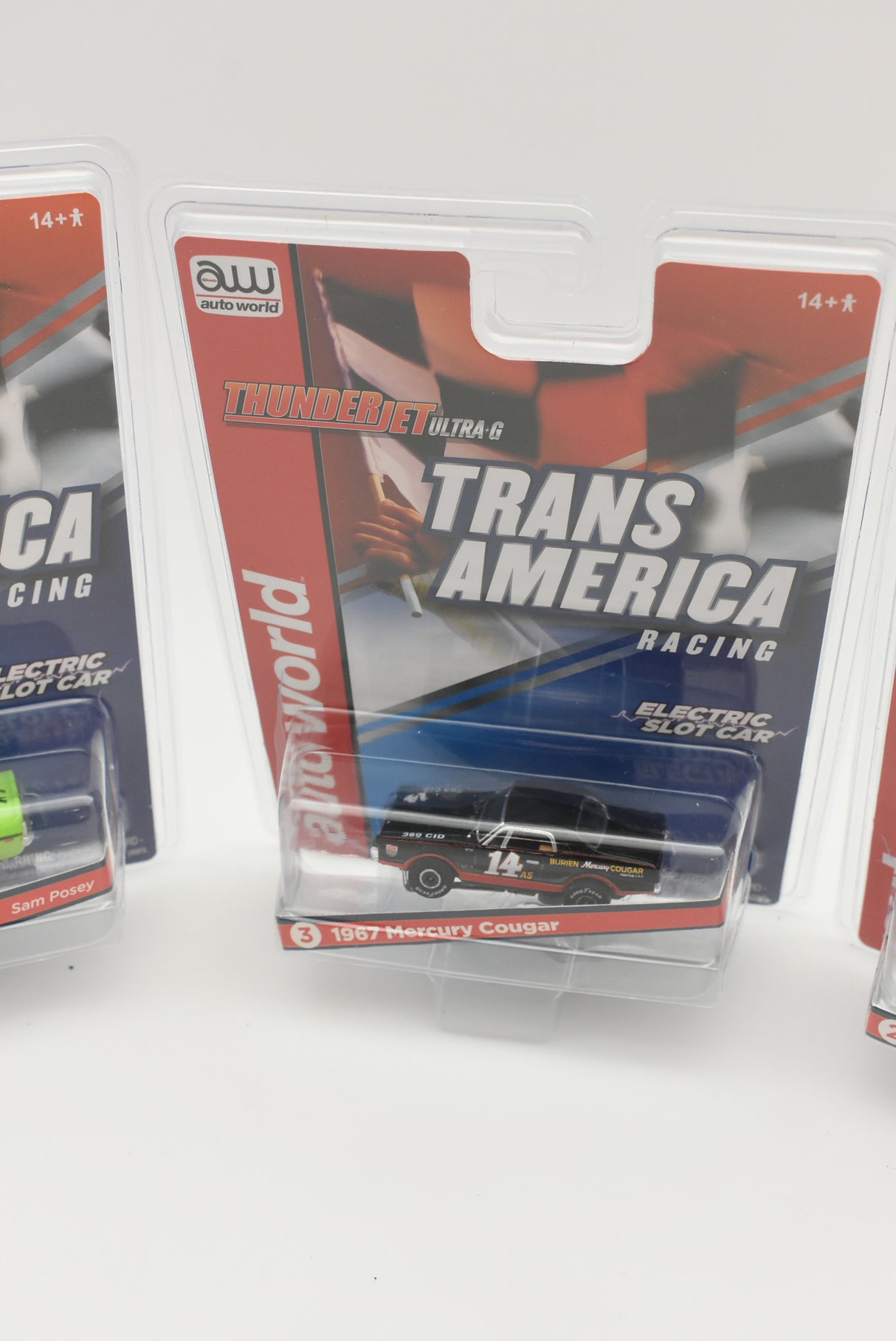 Slot car packaging for a 1967 Mercury Cougar race car for Auto World SC357